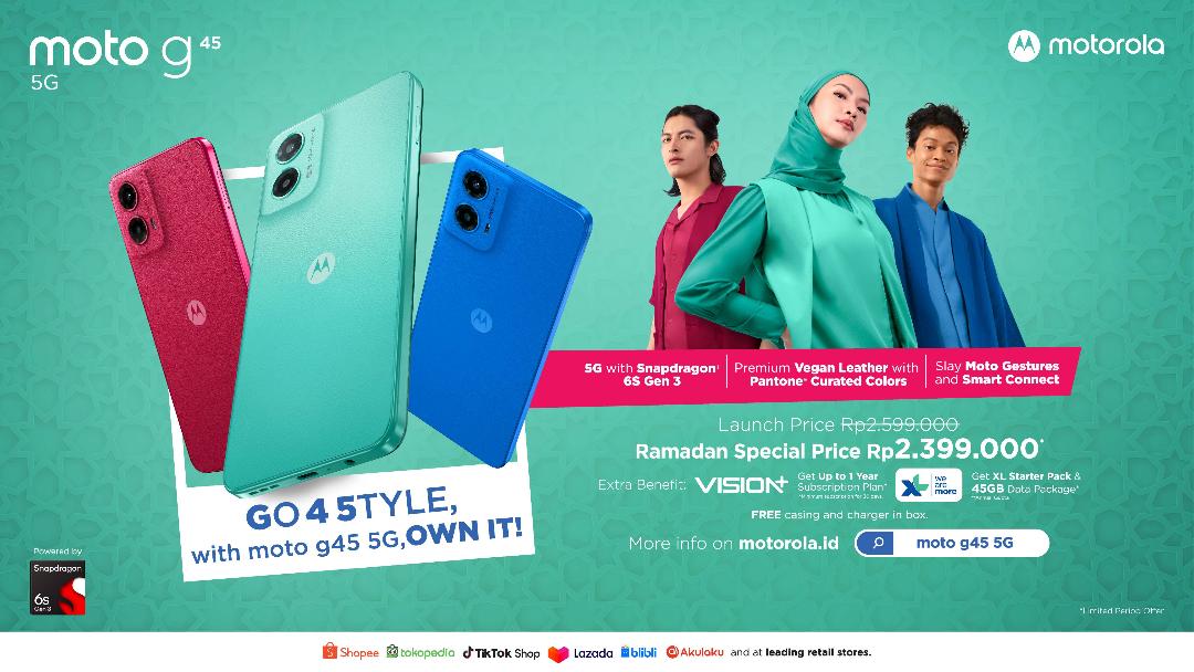 Pakai moto g45 5G Jelajahi Dunia dengan Konektivitas Generasi Kelima Tanpa Batas